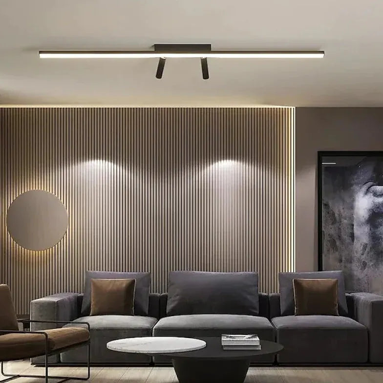 Linear Black LED Living Room Ceiling Light