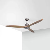 Three-Blade Streamlined Wooden Ceiling Fan Light