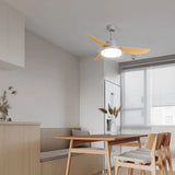 Curved Blade Modern Dining Room Fan Light