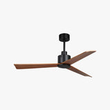 Three-Blade Walnut Color Simple Kitchen Fan Light