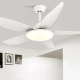 Streamlined White Modern Living Room Fan Light