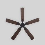 Five Leaf Wooden Vintage Restaurant Ceiling Fan Light