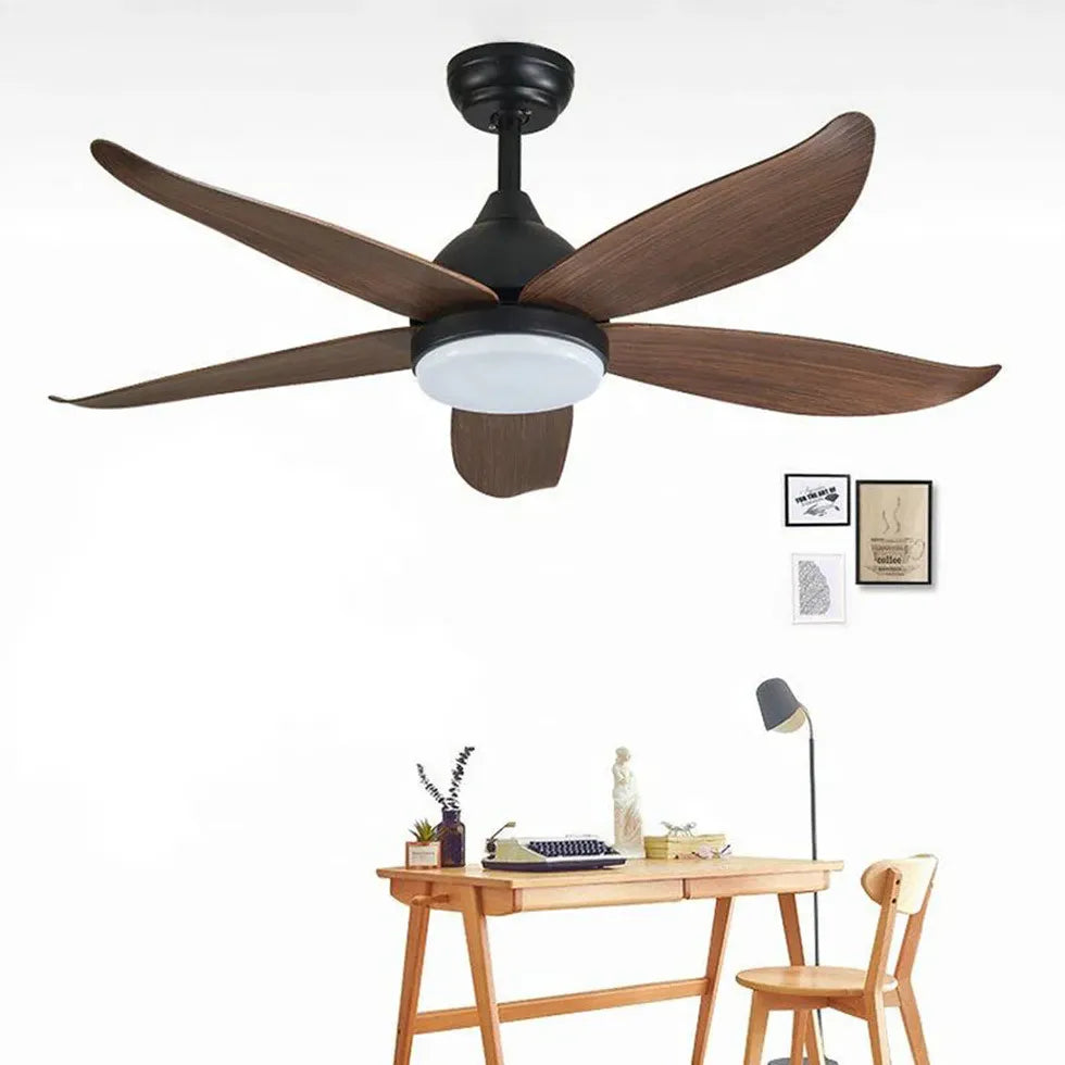 Wooden Black Living Room LED Fan Light