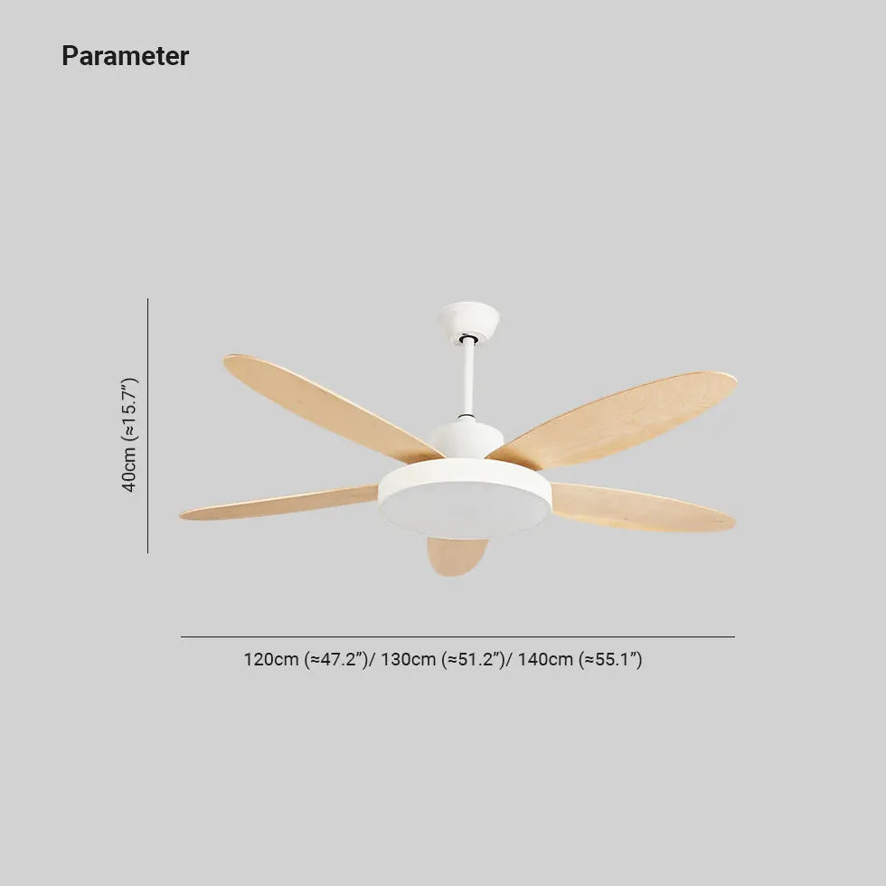 Five-Blade Modern Study Room Fan Light