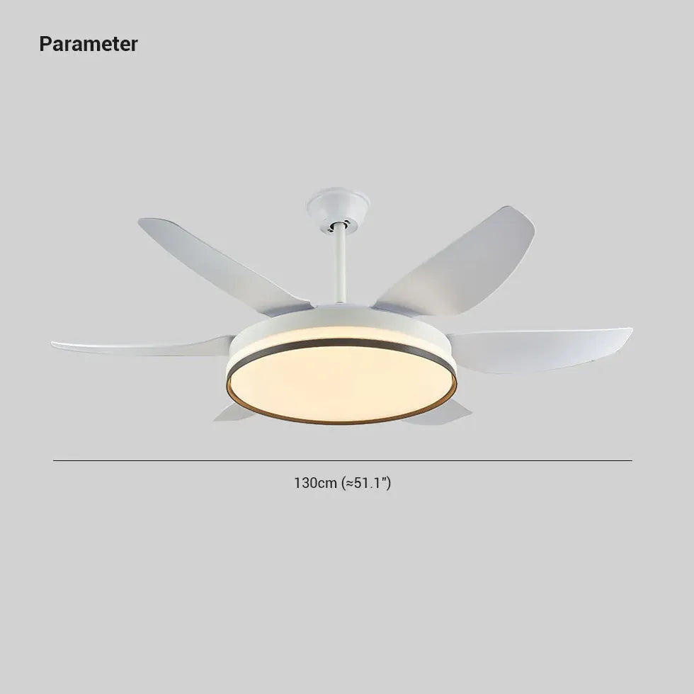 Six-Blade Modern Minimalist LED Fan Light