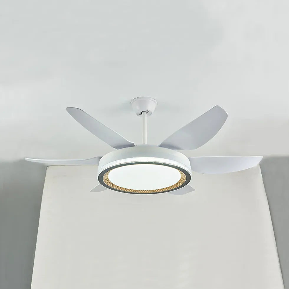 LED White Modern Living Room Fan Light