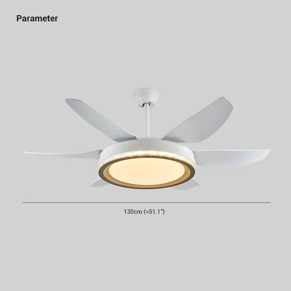 LED White Modern Living Room Fan Light