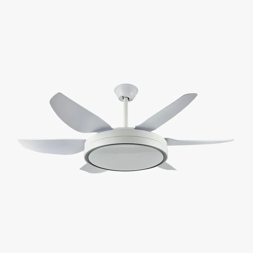 Remote-Controlled Minimalist White Fan Light