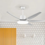 White Modern Minimalist Living Room Fan Light