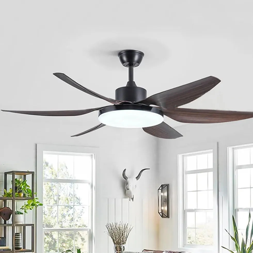 White Modern Minimalist Living Room Fan Light