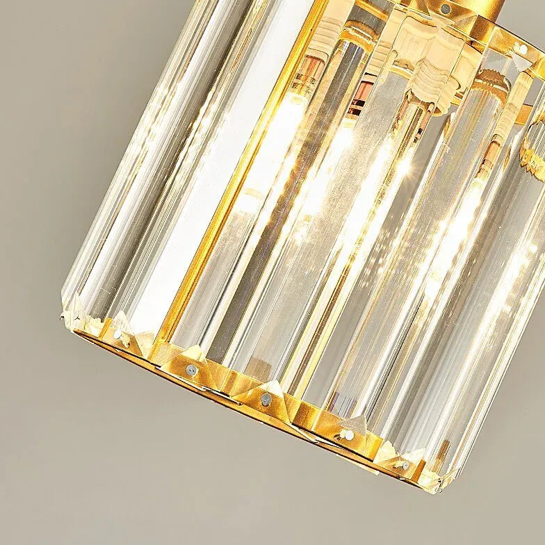 Transparent Cylindrical Glass Pendant Light