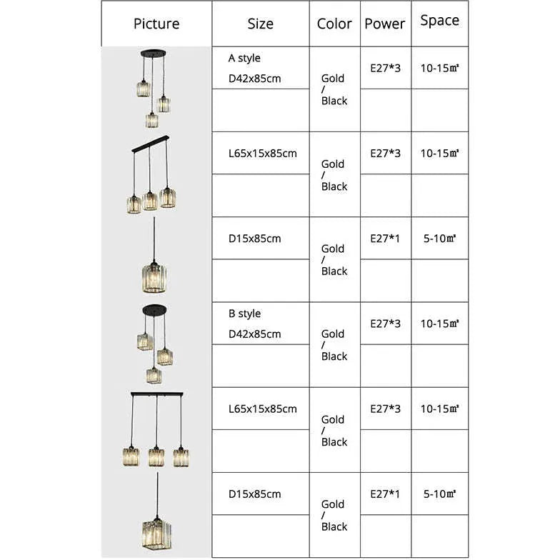 Transparent Cylindrical Glass Pendant Light