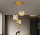 Transparent Cylindrical Glass Pendant Light