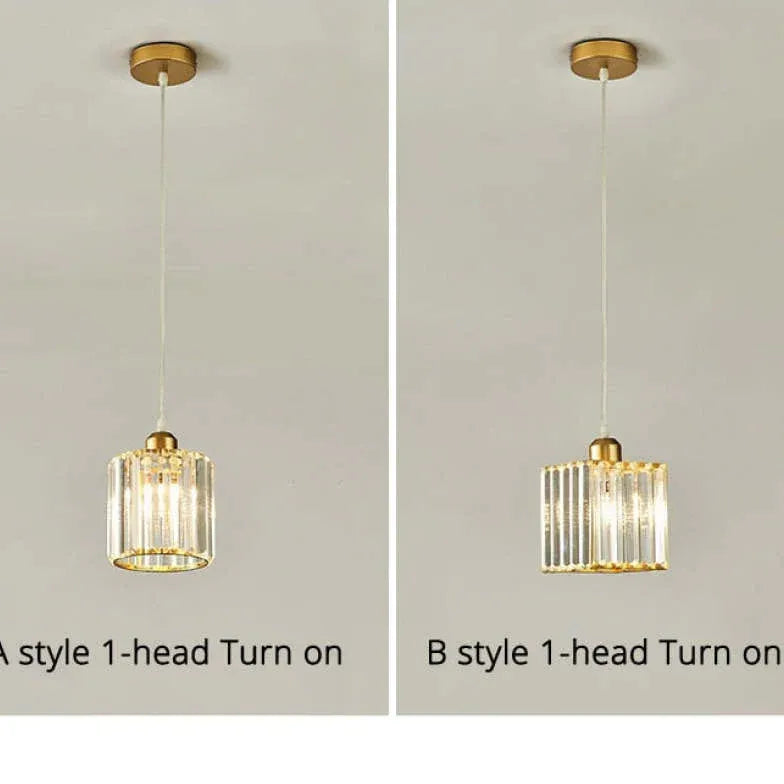 Transparent Cylindrical Glass Pendant Light