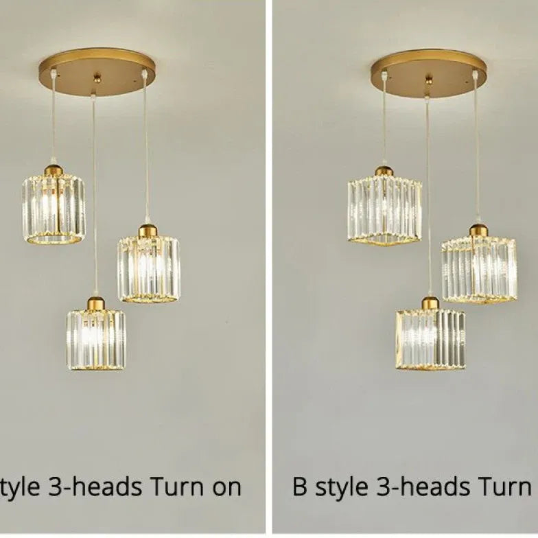 Transparent Cylindrical Glass Pendant Light