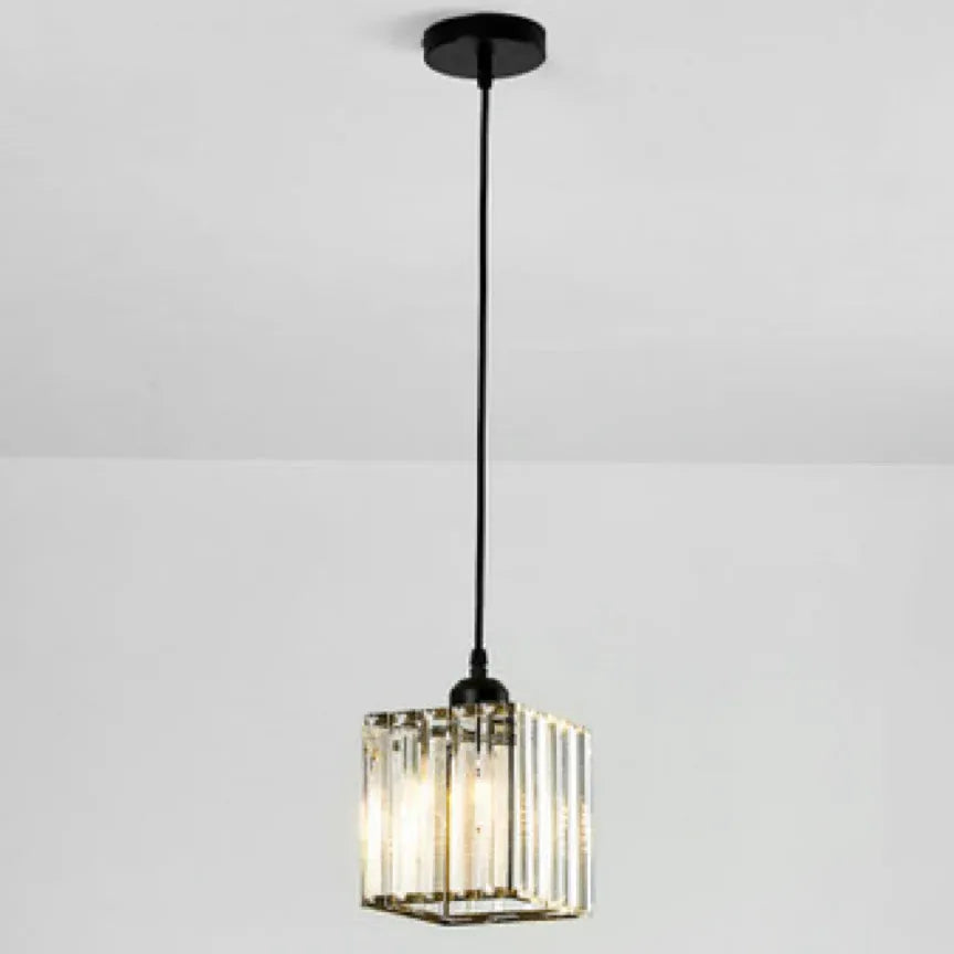 Transparent Cylindrical Glass Pendant Light