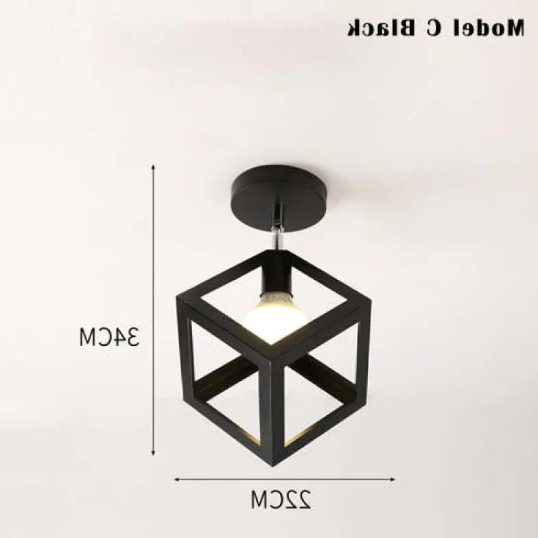 Geometric Metal Frame Black Modern Ceiling Light