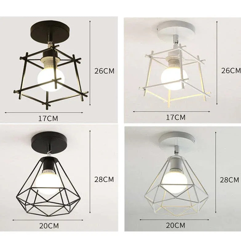 Geometric Metal Frame Black Modern Ceiling Light