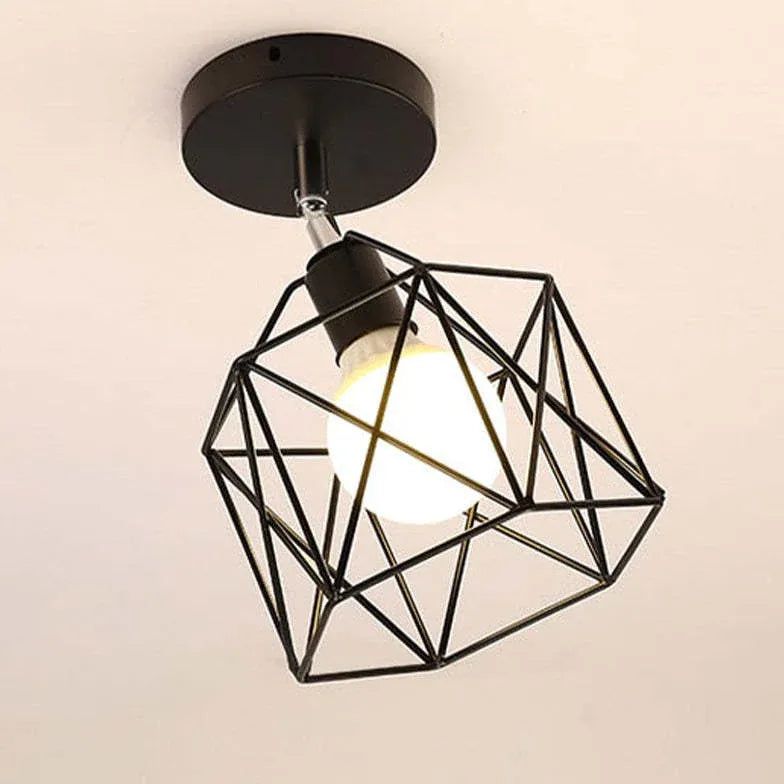 Geometric Metal Frame Black Modern Ceiling Light