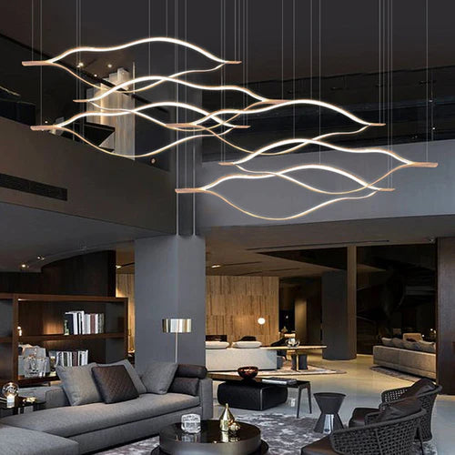 Wavy Metal Structure Modern LED Pendant Light