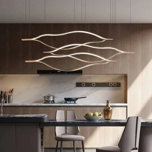 Wavy Metal Structure Modern LED Pendant Light