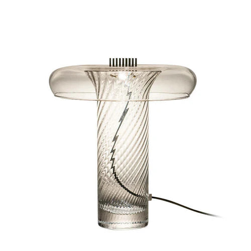 Glass Swirl Transparent Column Table Lamp