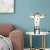 Glass Swirl Transparent Column Table Lamp