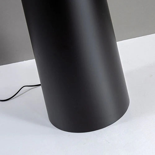 Black Cone-Shaped White Cylindrical Floor Lamp