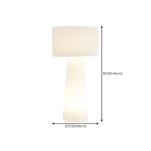 White Large Cylindrical Decorative Floor Lamp