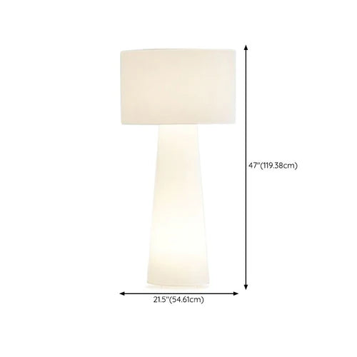 White Large Cylindrical Decorative Floor Lamp