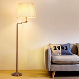 Pleated Fabric Bent Design Floor Lamp