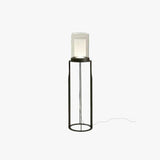 Black Cylindrical Transparent Shade Floor Lamp