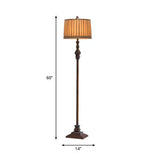 Pleated Shade Traditional Style Warm-Toned Floor Lamp