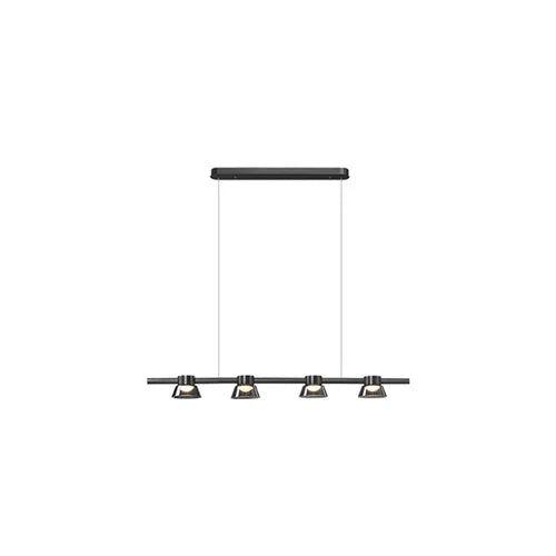 Linear Multi-Light Black Glass Pendant Light