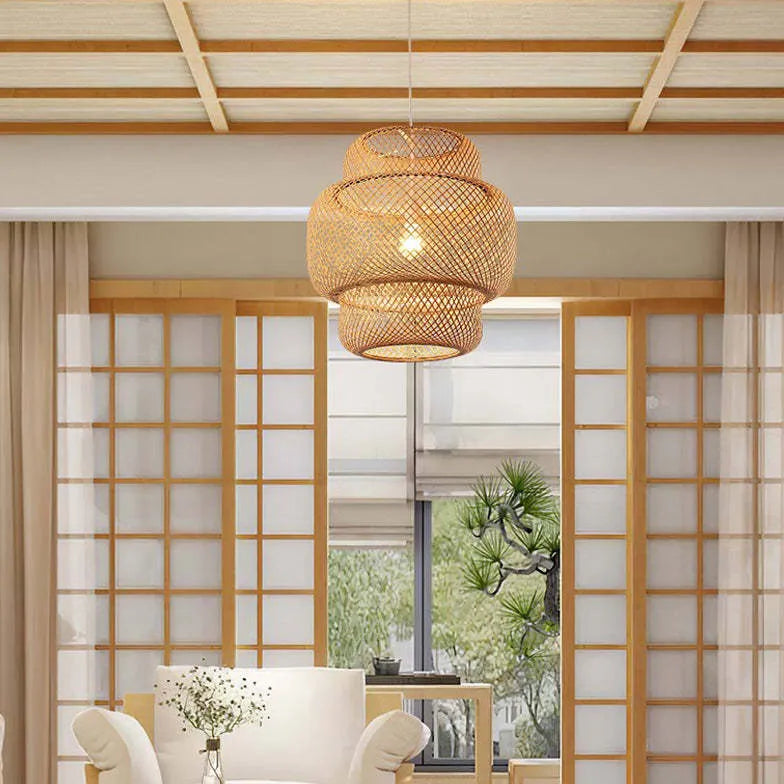 Bamboo Nordic Bedroom Pendant Light