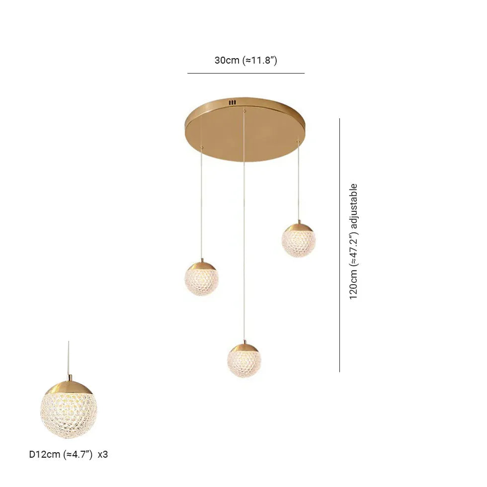 Spherical Multi-Head Luxury Hall Pendant Light