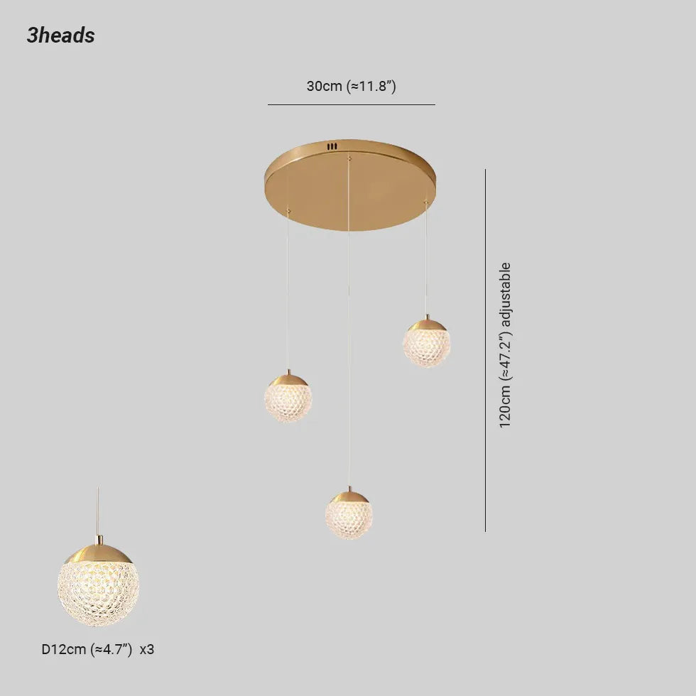 Spherical Multi-Head Luxury Hall Pendant Light