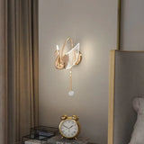 Swan Modern Gold Plug in Wall Lights