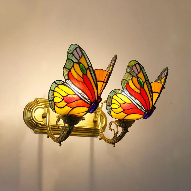 Tiffany Wall Sconce Butterfly Glass