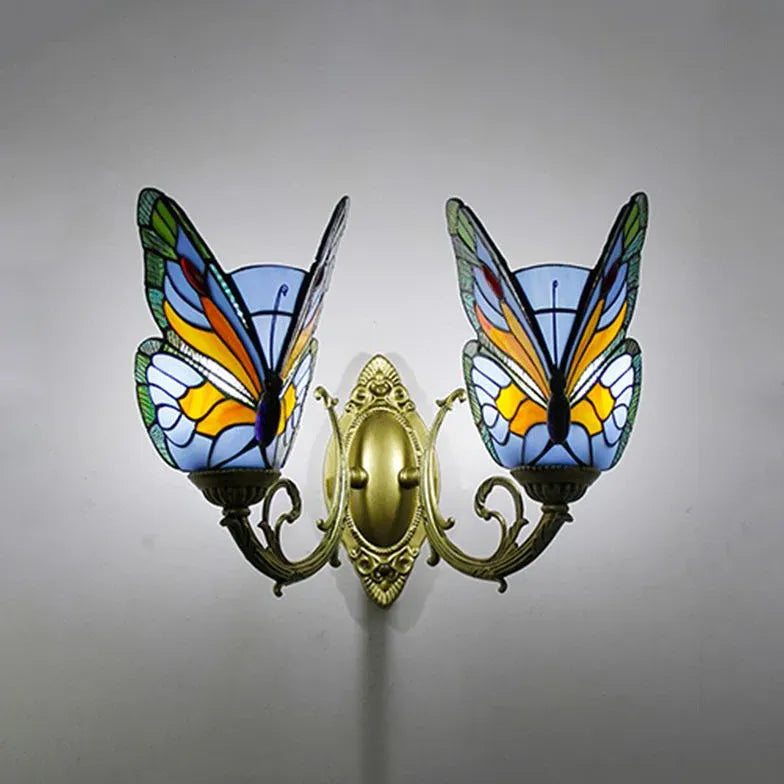 Tiffany Wall Sconce Butterfly Glass