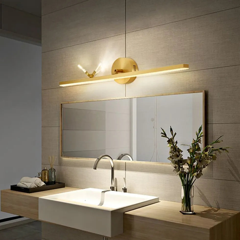 Gold Butterfly Linear Led Bathroom Wall Lights