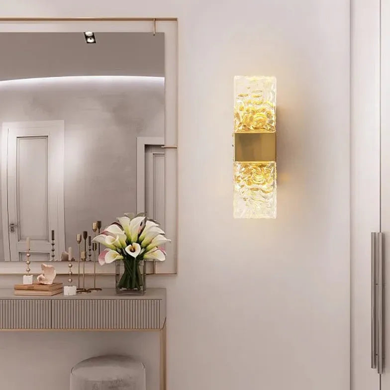 Modern gold pattern glass Wall Lights