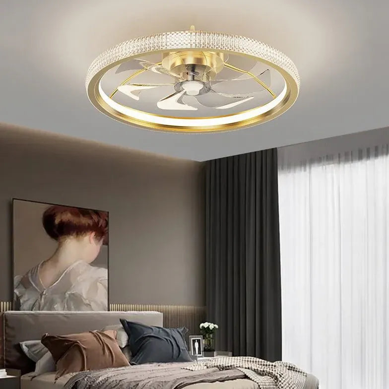 Gold Ceiling Fan for Bedroom Pendant Light