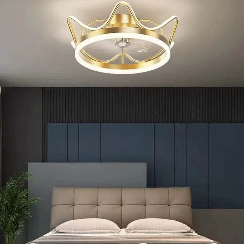 Gold Ceiling Fan for Bedroom Pendant Light