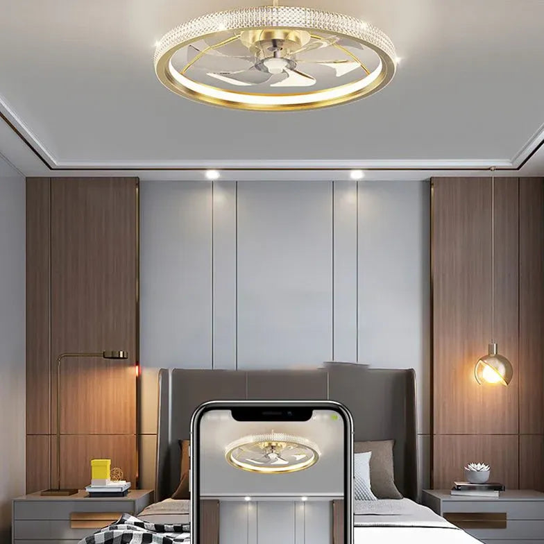 Gold Ceiling Fan for Bedroom Pendant Light