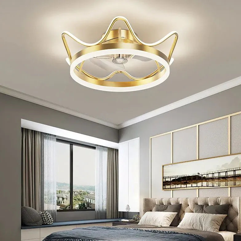 Gold Ceiling Fan for Bedroom Pendant Light