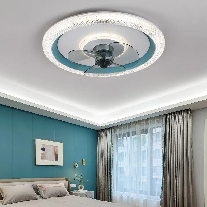 Blue Ceiling Fan for Bedroom Pendant Light