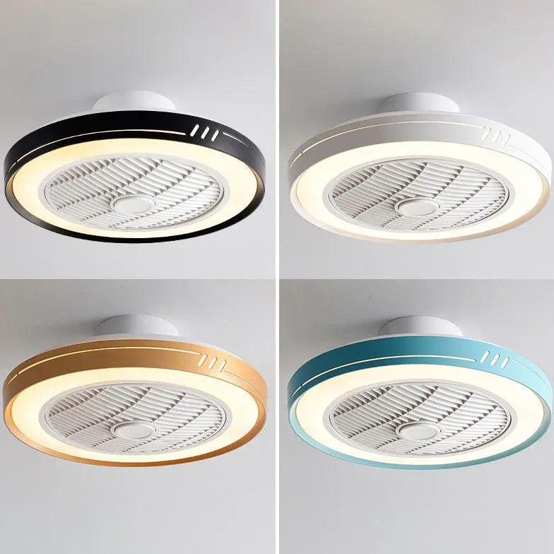 Ring-Shaped Minimalist Bedroom Ceiling Fan Light