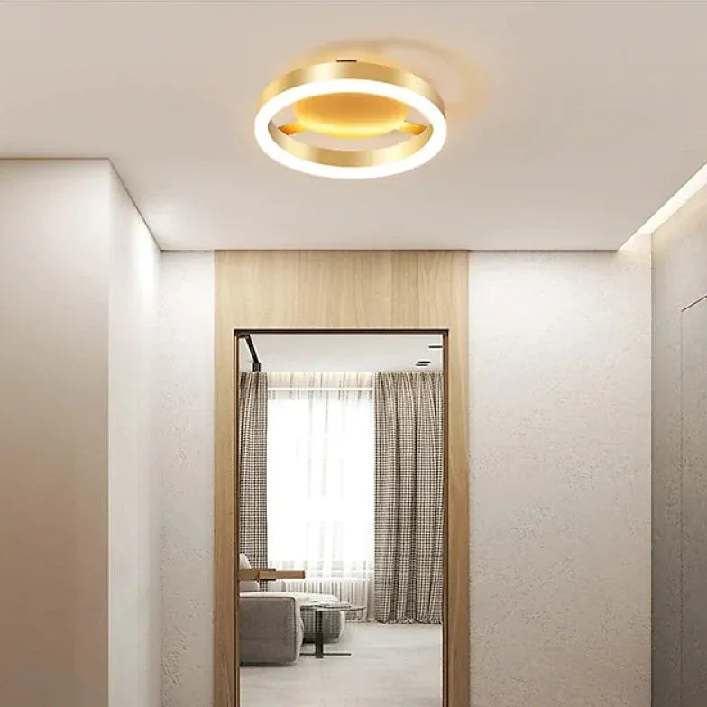 Golden Circular LED Hallway Ceiling Light