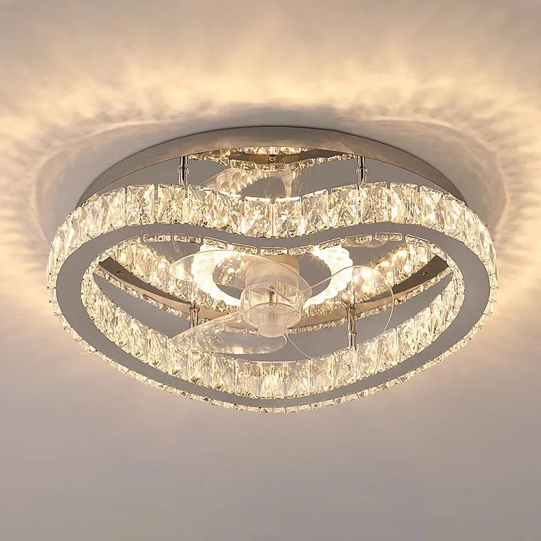 Round Ceiling Fan for Bedroom Pendant Light